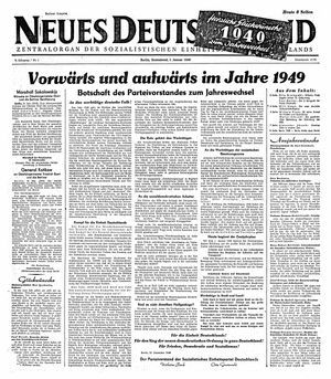 Neues Deutschland Online-Archiv vom 01.01.1949