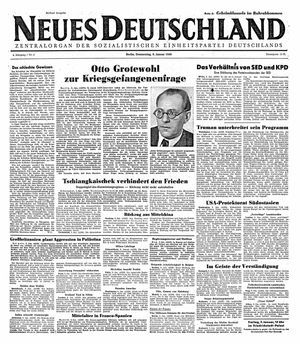 Neues Deutschland Online-Archiv vom 06.01.1949