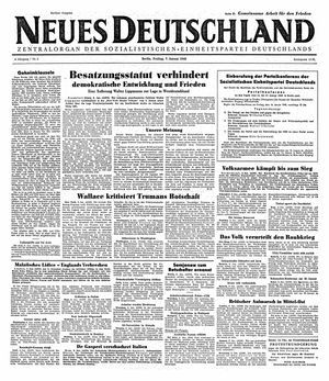 Neues Deutschland Online-Archiv vom 07.01.1949
