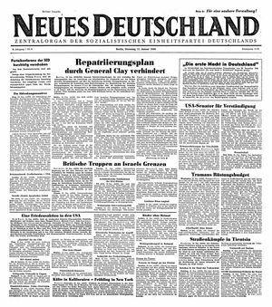 Neues Deutschland Online-Archiv vom 11.01.1949