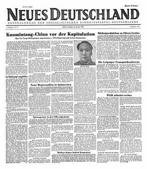 Neues Deutschland Online-Archiv vom 23.01.1949