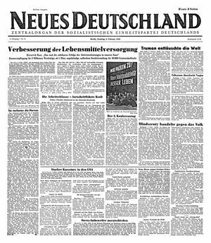 Neues Deutschland Online-Archiv vom 06.02.1949