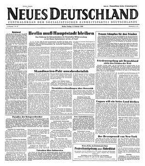 Neues Deutschland Online-Archiv vom 11.02.1949