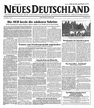 Neues Deutschland Online-Archiv vom 15.02.1949