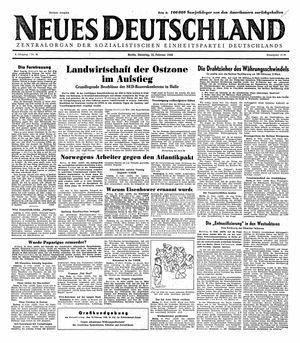 Neues Deutschland Online-Archiv vom 22.02.1949