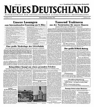 Neues Deutschland Online-Archiv vom 24.02.1949