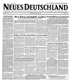 Neues Deutschland Online-Archiv vom 25.02.1949