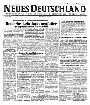 Neues Deutschland Online-Archiv vom 01.03.1949