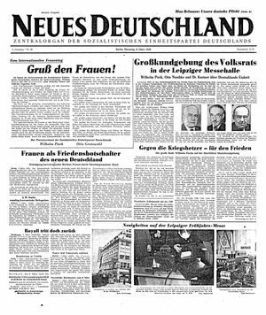 Neues Deutschland Online-Archiv vom 08.03.1949