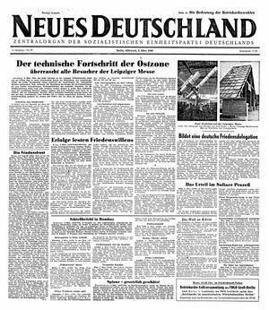 Neues Deutschland Online-Archiv vom 09.03.1949
