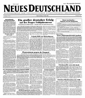 Neues Deutschland Online-Archiv vom 15.03.1949