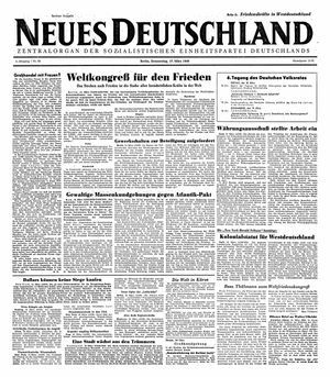 Neues Deutschland Online-Archiv vom 17.03.1949