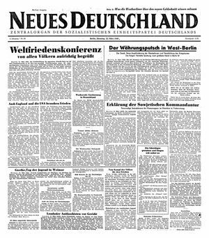 Neues Deutschland Online-Archiv vom 22.03.1949