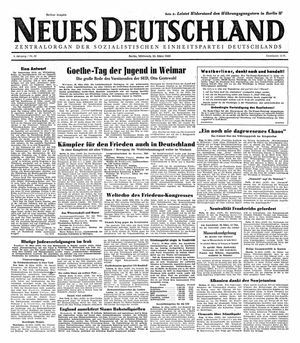 Neues Deutschland Online-Archiv vom 23.03.1949