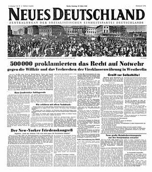 Neues Deutschland Online-Archiv vom 27.03.1949
