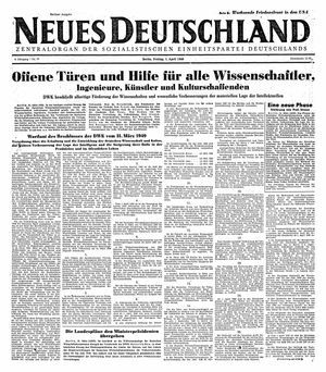 Neues Deutschland Online-Archiv vom 01.04.1949