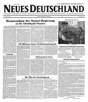 Neues Deutschland Online-Archiv vom 02.04.1949