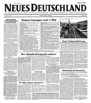 Neues Deutschland Online-Archiv vom 03.04.1949