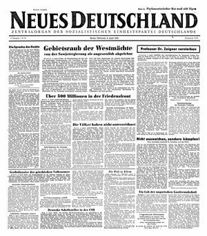 Neues Deutschland Online-Archiv vom 06.04.1949