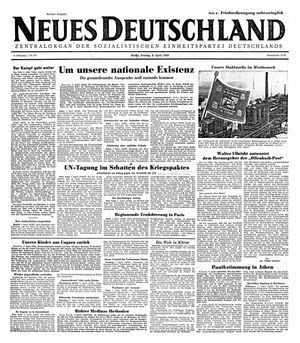 Neues Deutschland Online-Archiv vom 08.04.1949
