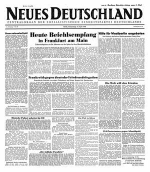 Neues Deutschland Online-Archiv vom 14.04.1949