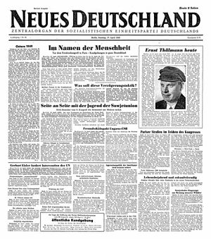 Neues Deutschland Online-Archiv vom 17.04.1949
