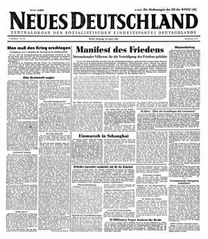 Neues Deutschland Online-Archiv vom 26.04.1949