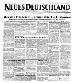 Neues Deutschland Online-Archiv vom 30.04.1949