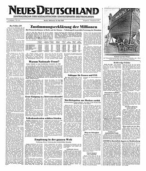 Neues Deutschland Online-Archiv vom 18.05.1949