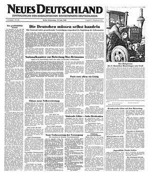 Neues Deutschland Online-Archiv vom 23.06.1949