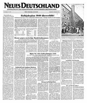 Neues Deutschland Online-Archiv vom 14.07.1949