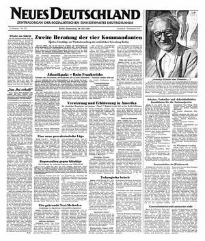 Neues Deutschland Online-Archiv vom 28.07.1949