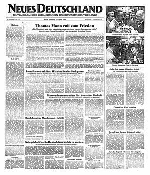 Neues Deutschland Online-Archiv vom 02.08.1949