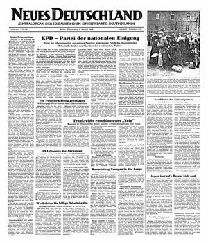 Neues Deutschland Online-Archiv vom 04.08.1949