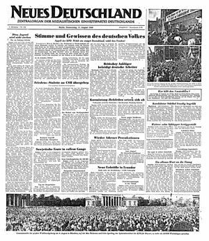 Neues Deutschland Online-Archiv vom 11.08.1949