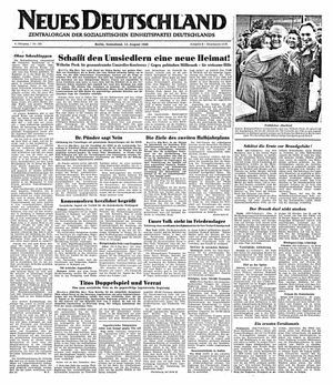 Neues Deutschland Online-Archiv vom 13.08.1949