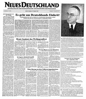 Neues Deutschland Online-Archiv vom 14.08.1949