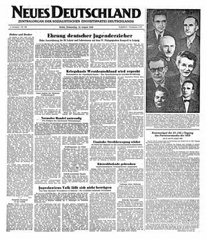 Neues Deutschland Online-Archiv vom 25.08.1949