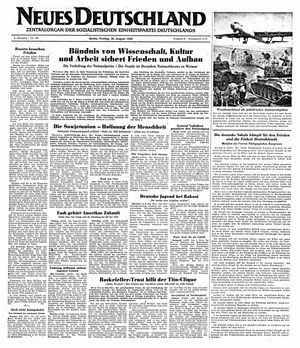 Neues Deutschland Online-Archiv vom 26.08.1949