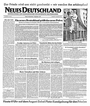 Neues Deutschland Online-Archiv vom 01.09.1949