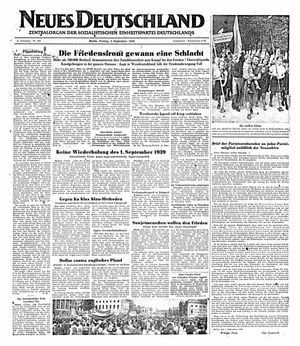 Neues Deutschland Online-Archiv vom 02.09.1949