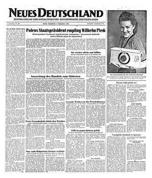 Neues Deutschland Online-Archiv vom 03.09.1949