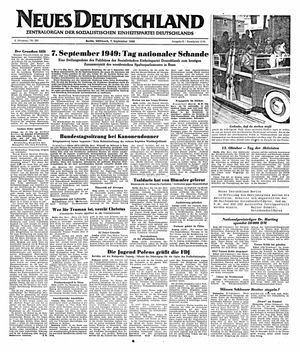 Neues Deutschland Online-Archiv vom 07.09.1949