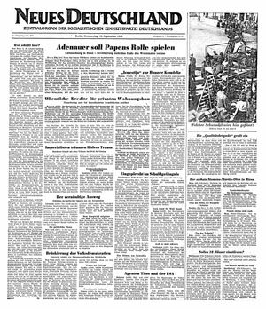 Neues Deutschland Online-Archiv vom 15.09.1949