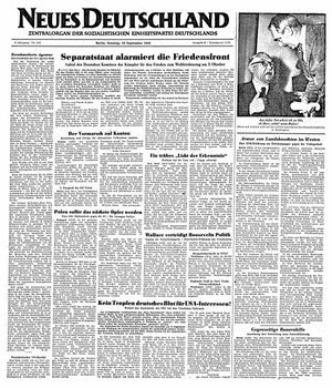 Neues Deutschland Online-Archiv vom 18.09.1949