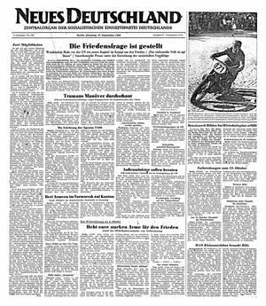 Neues Deutschland Online-Archiv on Sep 27, 1949