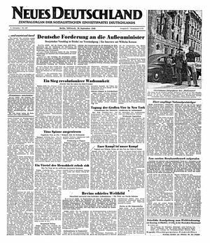 Neues Deutschland Online-Archiv vom 28.09.1949