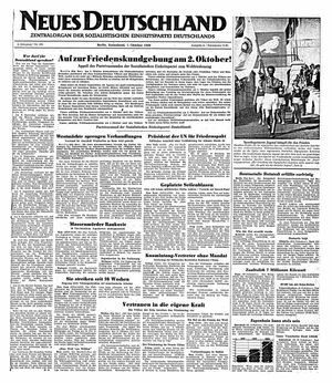 Neues Deutschland Online-Archiv vom 01.10.1949