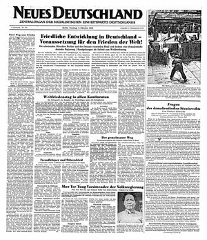 Neues Deutschland Online-Archiv vom 02.10.1949