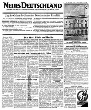 Neues Deutschland Online-Archiv vom 07.10.1949